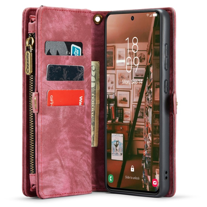 Caseme - Caseme Galaxy S23 Plånboksfodral Detachable - Röd