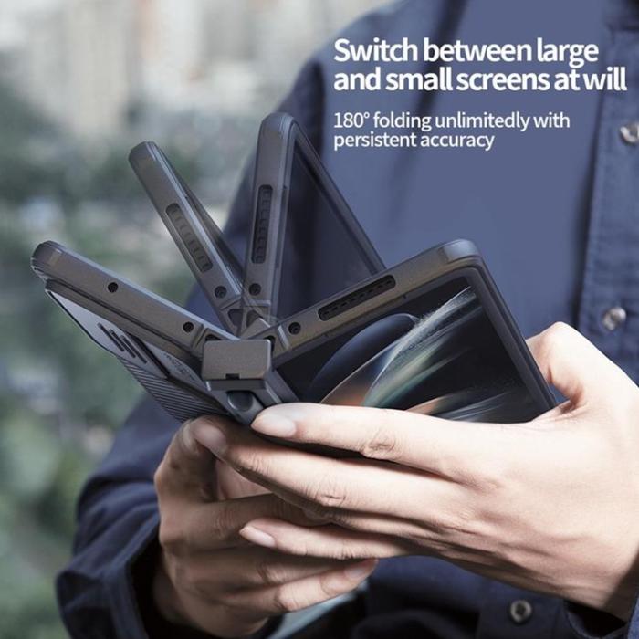 Nillkin - Nillkin Galaxy Z Fold 4 Skal CamShield Pro Kicksatand - Grön
