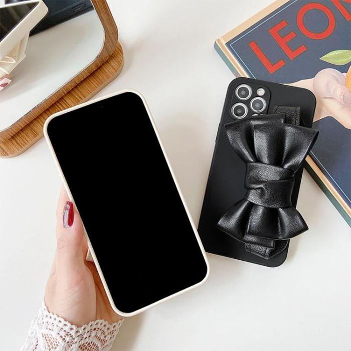 OEM - Bowknot Läderrem TPU Skal iPhone 13 - Svart