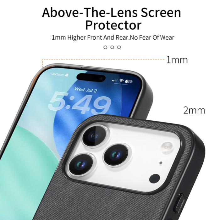 A-One Brand - iPhone 17 Pro Mobilskal Trasa Läder - Svart