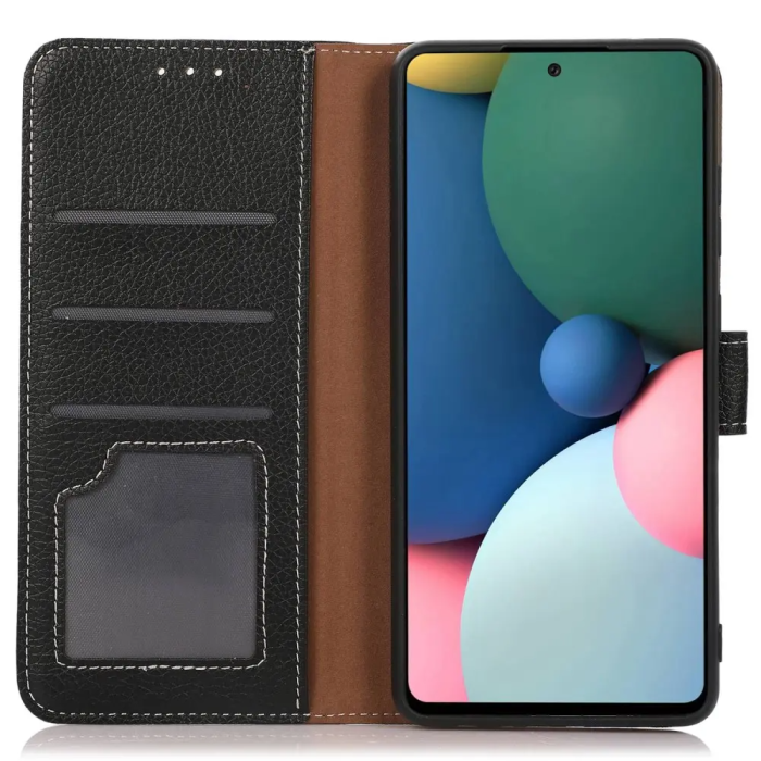 Taltech - Galaxy Xcover 6 Pro Plånboksfodral Litchi - Svart