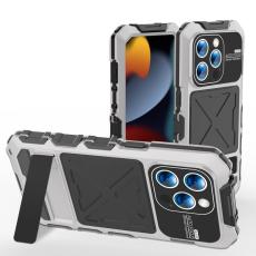 R-JUST - R-JUST Mobilskal till iPhone 15 Pro Fallskydd Silikon+Metal Silver