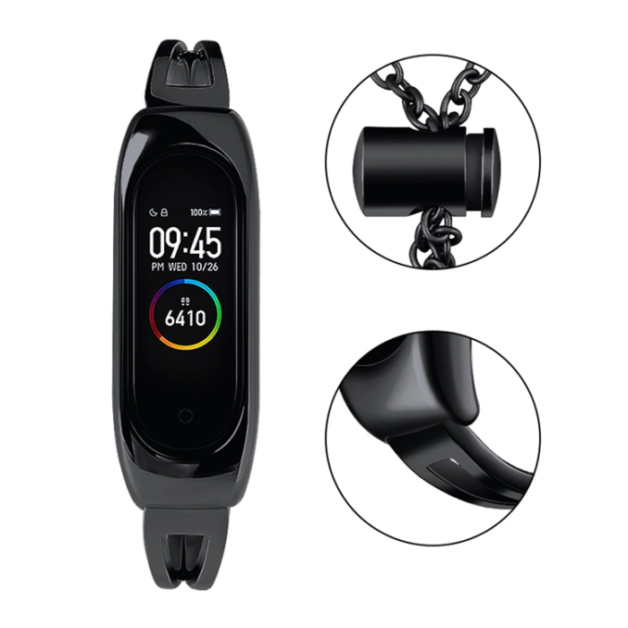 OEM - Xiaomi Mi Band 6/5/4/3 Armband i metall - Svart
