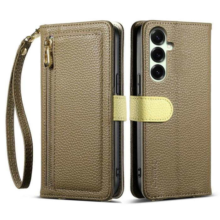 ESEBLE - ESEBLE Mobilfodral för Samsung Galaxy S26 Plus Konstläder med spegel - Brun