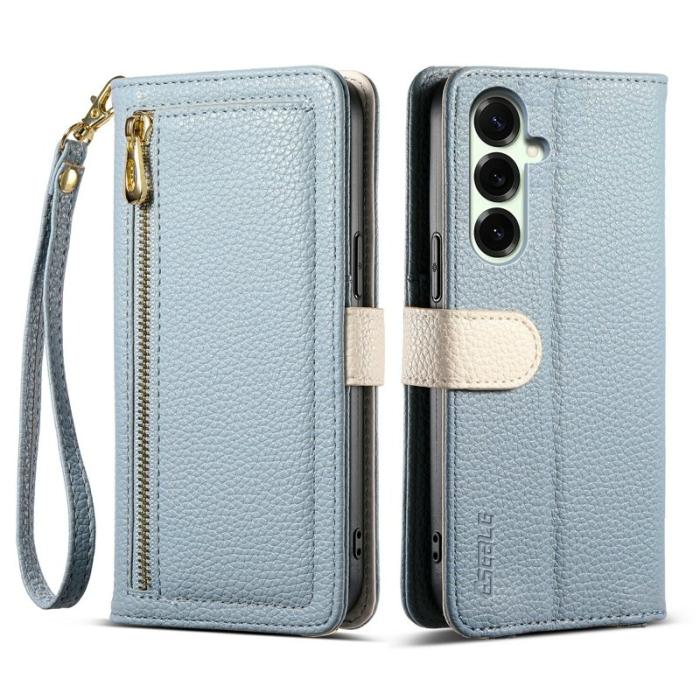ESEBLE - ESEBLE Mobilfodral för Samsung Galaxy S26 Plus Konstläder med spegel - Ljusblå