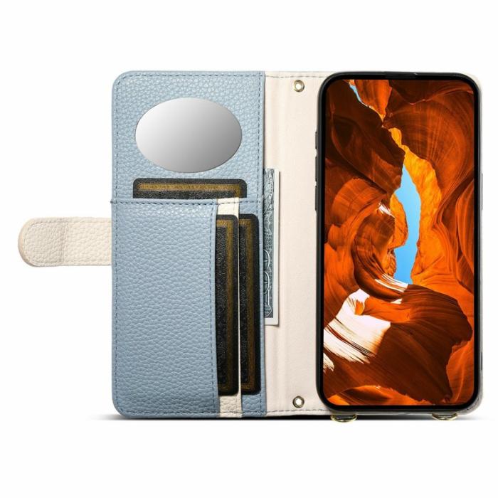 ESEBLE - ESEBLE Mobilfodral för Samsung Galaxy S26 Plus Konstläder med spegel - Ljusblå