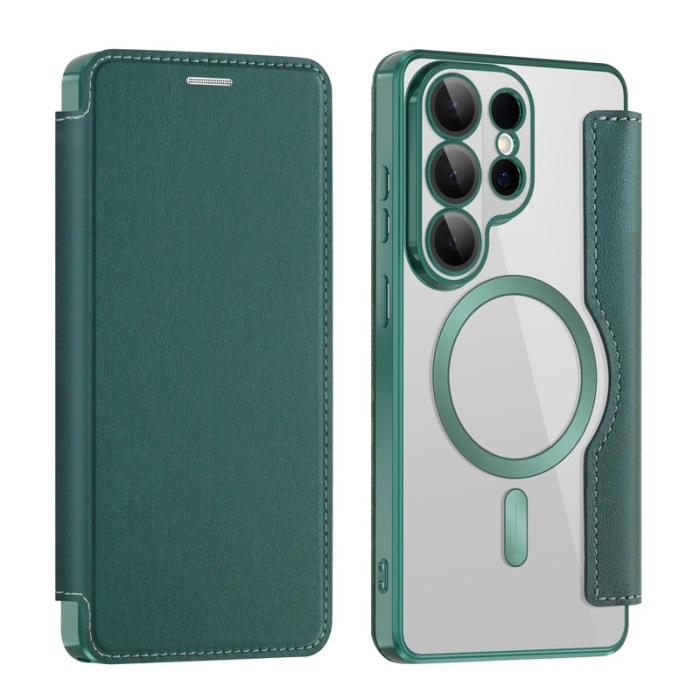 OEM - Mobilskal för Samsung Galaxy S26 Ultra Magnetiskt Konstläder - Mörkgrön