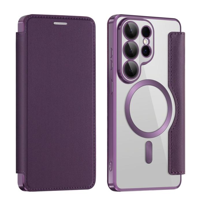 OEM - Mobilskal för Samsung Galaxy S26 Ultra Magnetiskt Konstläder - Mörklila