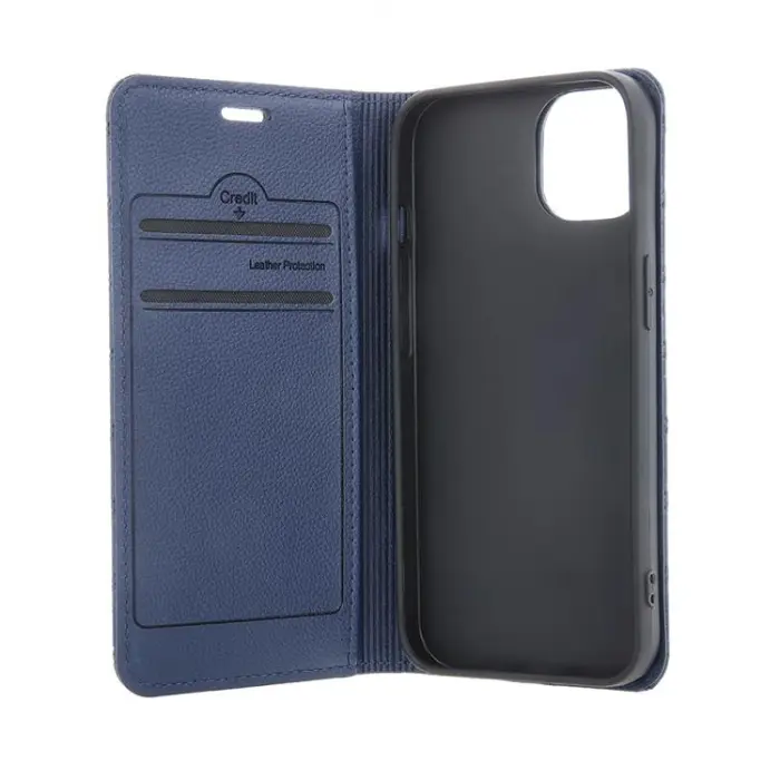 OEM - iPhone 16 Pro Max Plånboksfodral Smart Caro - Marinblå