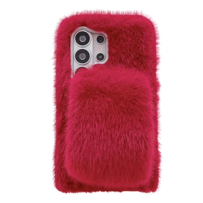 OEM - Mobilskal för Samsung Galaxy S26 Ultra Fluffy TPU med handtag - Röd