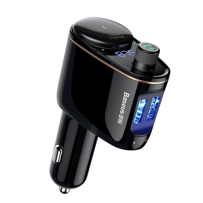 UTGATT - Baseus Billaddare 2x USB Till Bluetooth FM Sändare - Svart