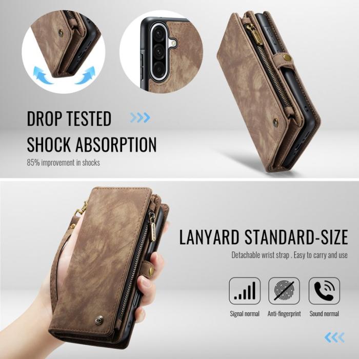 Caseme - CASEME Plånboksfodral Konstläder till Samsung Galaxy A17 5G - Brun