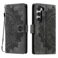 OEM - Samsung Galaxy S26 Pl&aring;nboksfodral Impr&auml;gnat Konstl&auml;der - Gr&aring;