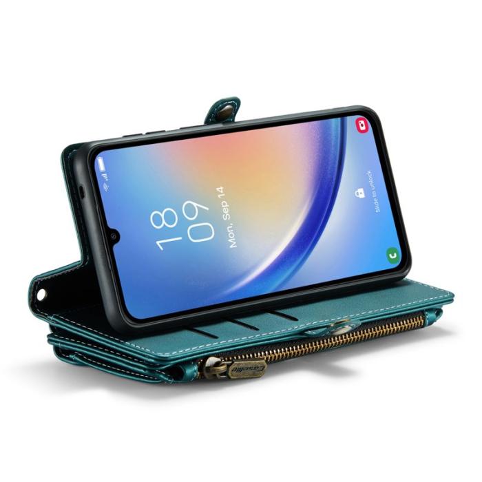 Caseme - CASEME Plånboksfodral Konstläder för Samsung Galaxy A34 5G - Grön
