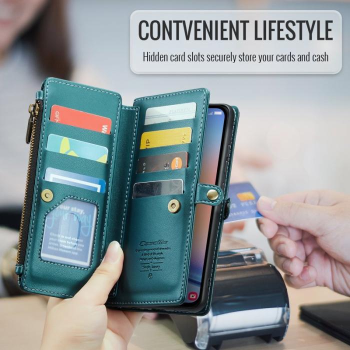 Caseme - CASEME Plånboksfodral Konstläder för Samsung Galaxy A34 5G - Grön