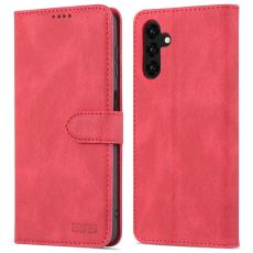 AZNS - AZNS Samsung Galaxy A13 5G Pl&aring;nboksfodral Konstl&auml;der - R&ouml;d