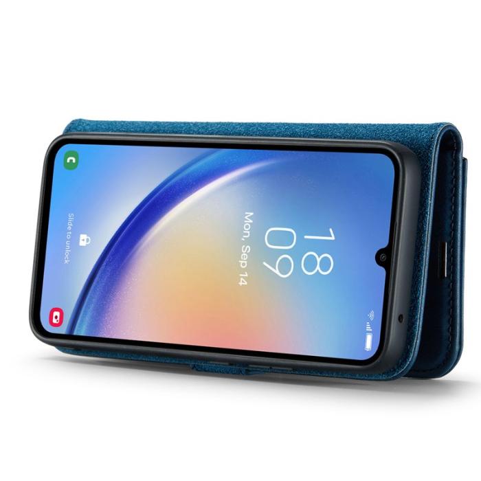 DG.MING - DG.MING Galaxy A34 5G Äkta Läder Plånboksfodral Detachable Magnet Blå