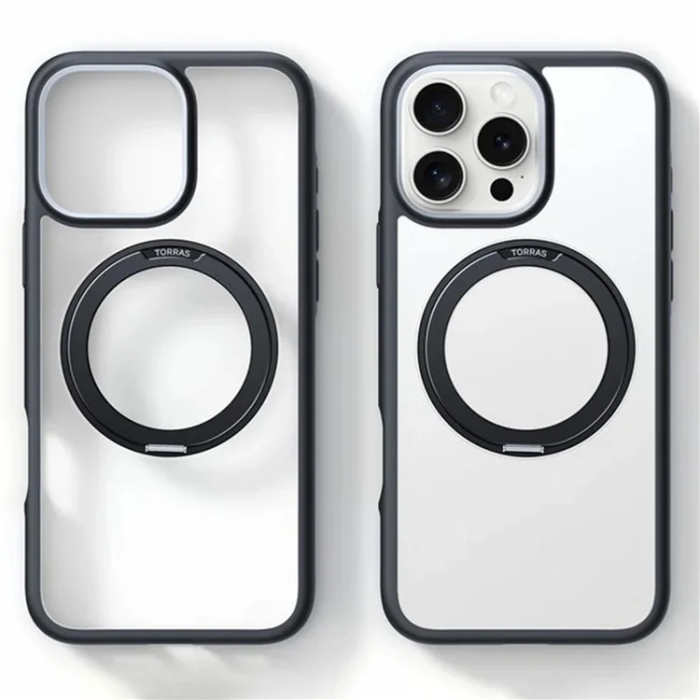 Torras - Torras iPhone 16 Pro Mobilskal Magsafe Ostand R Fusion - Svart