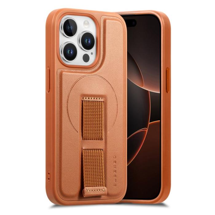 CASENEO - CASENEO iPhone 15 Pro Fodral KonstLäder - Chockskydd - Brun