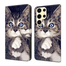 OEM - Samsung Galaxy S26 Ultra Pl&aring;nboksfodral Konstl&auml;der - Hand-h&aring;llande Katt