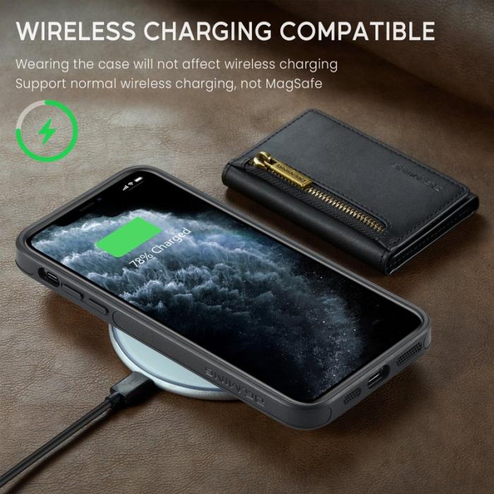 DG.MING - DG.MING M5 Series iPhone 11 Pro Max Plånboksfodral Konstläder - Svart