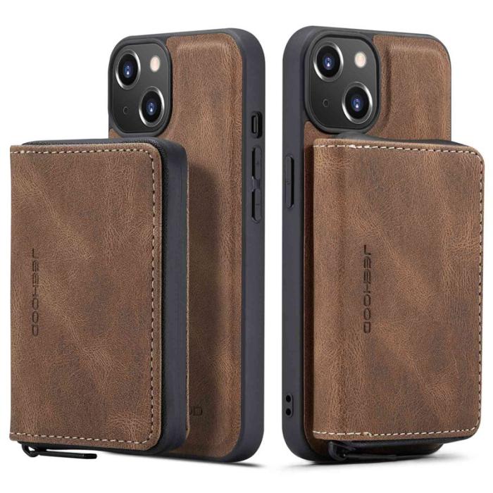 JEEHOOD - JEEHOOD Mobilskal till iPhone 14 Plus Shockproof KonstLäder Brun