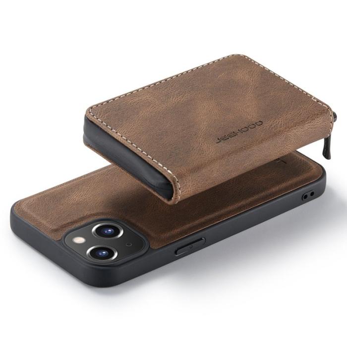 JEEHOOD - JEEHOOD Mobilskal till iPhone 14 Plus Shockproof KonstLäder Brun