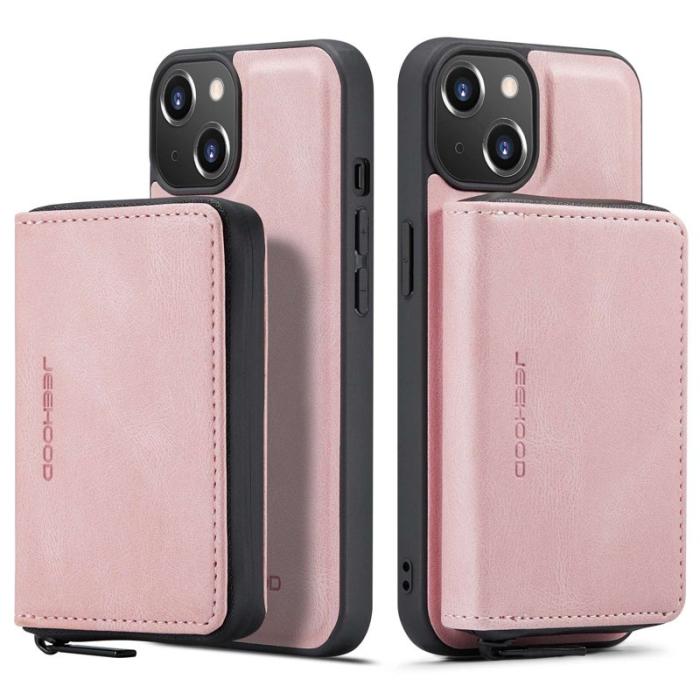 JEEHOOD - JEEHOOD Mobilskal till iPhone 14 Plus Shockproof KonstLäder Rosa