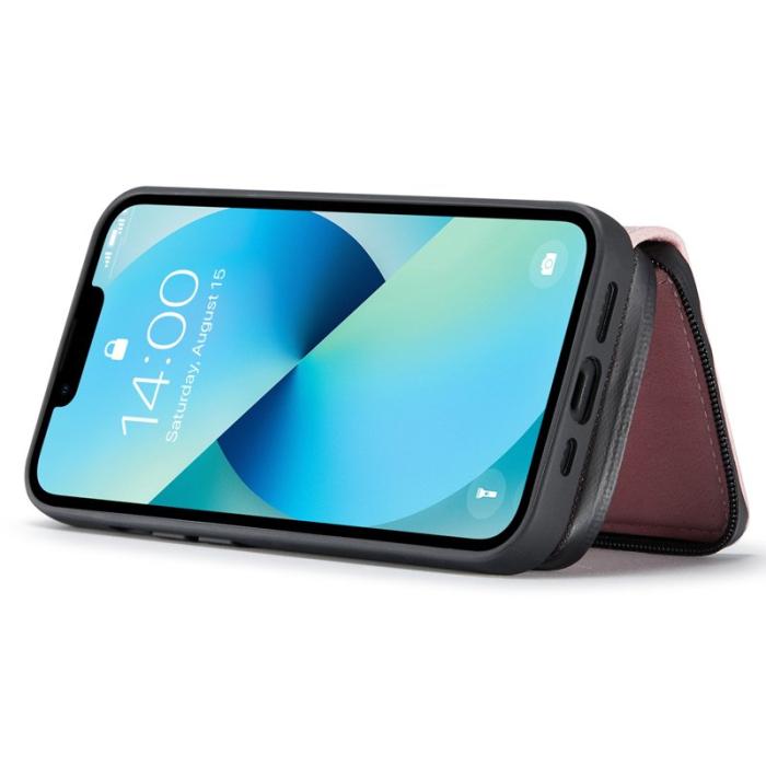 JEEHOOD - JEEHOOD Mobilskal till iPhone 14 Plus Shockproof KonstLäder Rosa