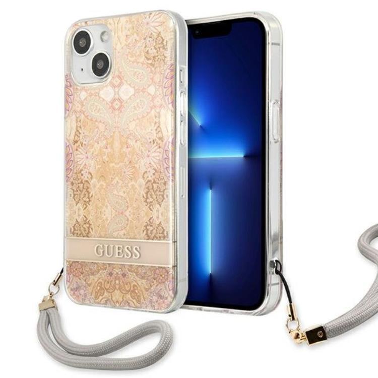 Guess iPhone 13 Mini Skal Flower Strap - Guld | 2353 | AlltMobil