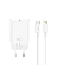 XO - XO Snabbladdare 20W USB-C Med USB-C - Lightning Kabel - Vit