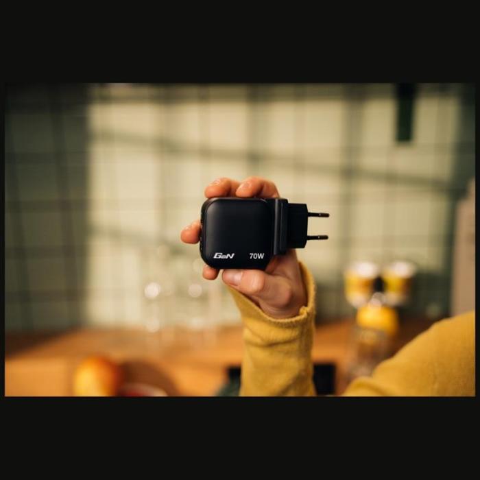 Verbatim - Verbatim Snabbladdare 70W PD 2xUSB-C QC 1xUSB-A GaN Mini - Svart