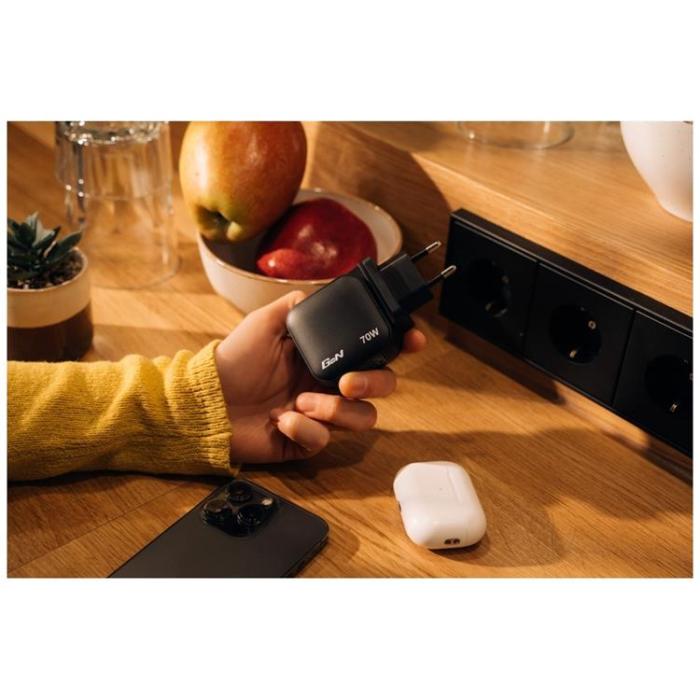 Verbatim - Verbatim Snabbladdare 70W PD 2xUSB-C QC 1xUSB-A GaN Mini - Svart