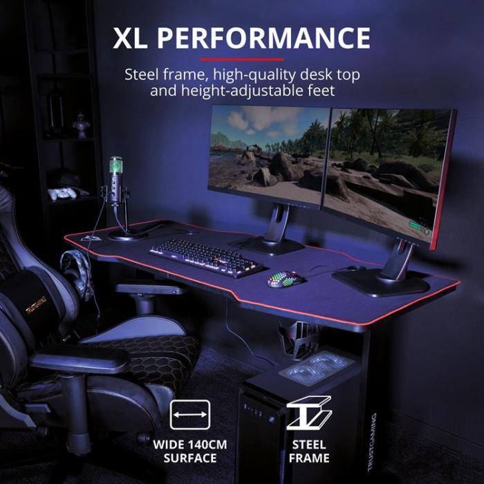 Trust - TRUST GXT 1175 Imperius XL Gaming Desk