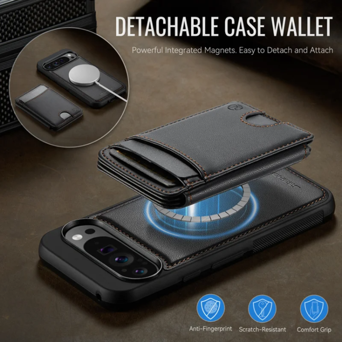 OEM - JEEHOOD Google Pixel 10 Pro XL Fodral KonstLäder - Svart