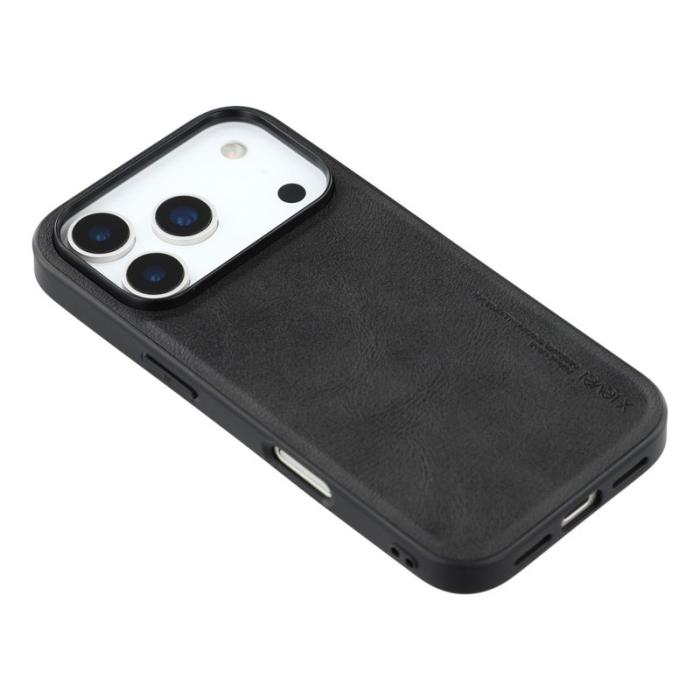 X-Level - X-LEVEL Bojue-3 Mobilskal till iPhone 17 Pro Läderbelagd Svart