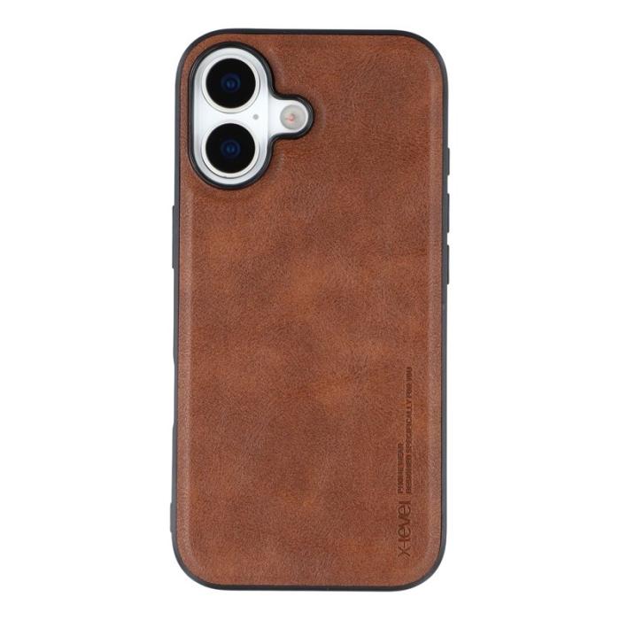 X-Level - X-LEVEL Bojue-3 Mobilskal till iPhone 17 Läderbelagd PC+TPU - Brun
