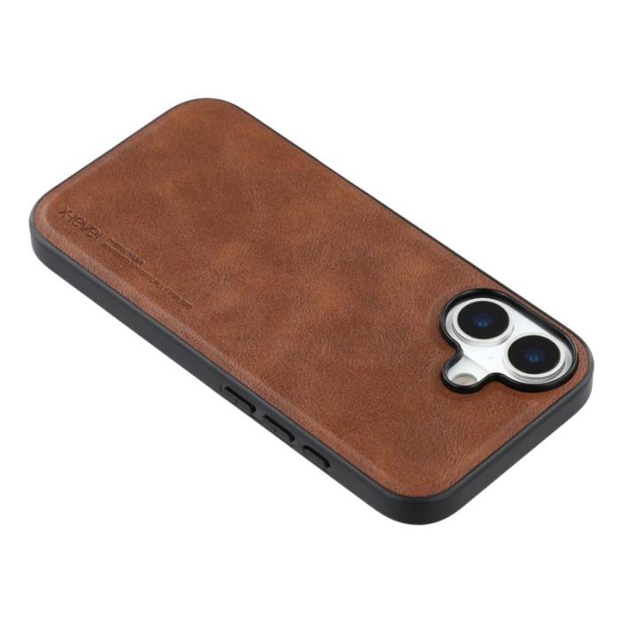 X-Level - X-LEVEL Bojue-3 Mobilskal till iPhone 17 Läderbelagd PC+TPU - Brun