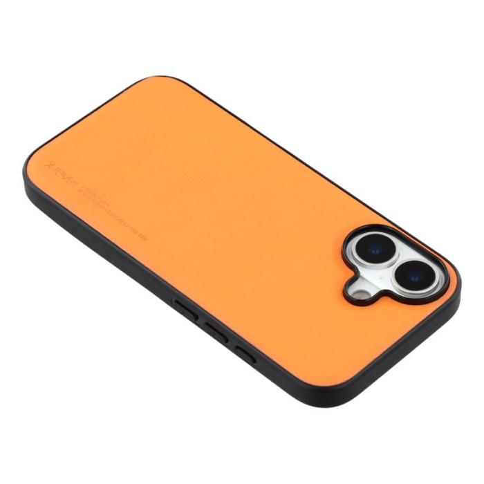 X-Level - X-LEVEL Bojue-3 Mobilskal till iPhone 17 Läderbelagd PC+TPU Orange