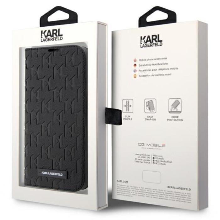 KARL LAGERFELD - Karl Lagerfeld iPhone 14 Pro Max Plånboksfodral Monogram Svart