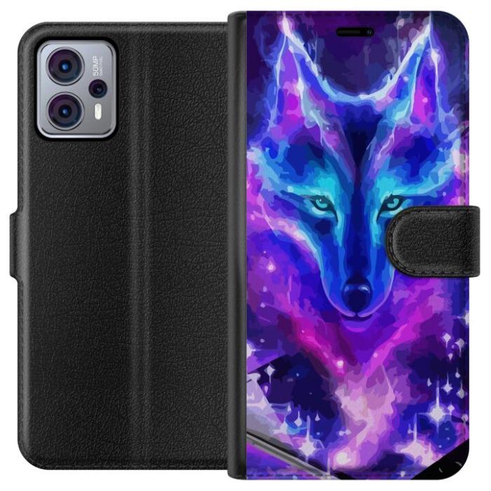 iSecrets - Plånboksfodral till Motorola Moto G23 med Neon Varg