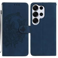 OEM - Samsung Galaxy S26 Ultra Fodral Konstl&auml;der St&auml;ll - Bl&aring;