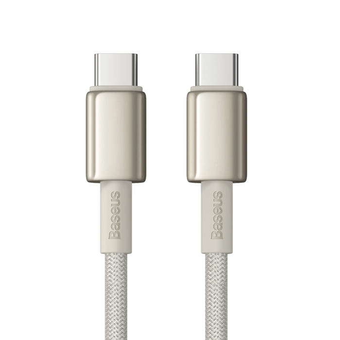 BASEUS - Baseus USB-C till USB-C kabel 100W 2m Tungsten Gold - Guld