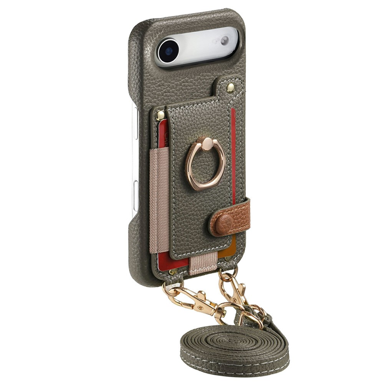 iPhone Air Mobilskal med Korthållare Ring Kickstand - Grå (Grå) | 2353 | AlltMobil