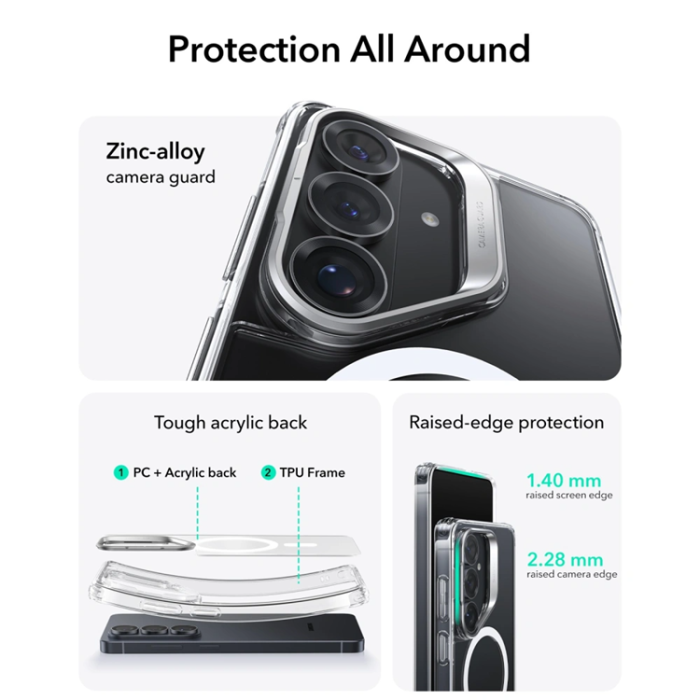 ESR - ESR Mobilskal För Galaxy S26 Plus Magsafe Classic Hybrid Kickstand - Clear