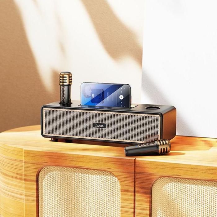 Hoco - Hoco Högtalare Bluetooth + 2 x Trådlösa Mikrofoner BS63 - Svart