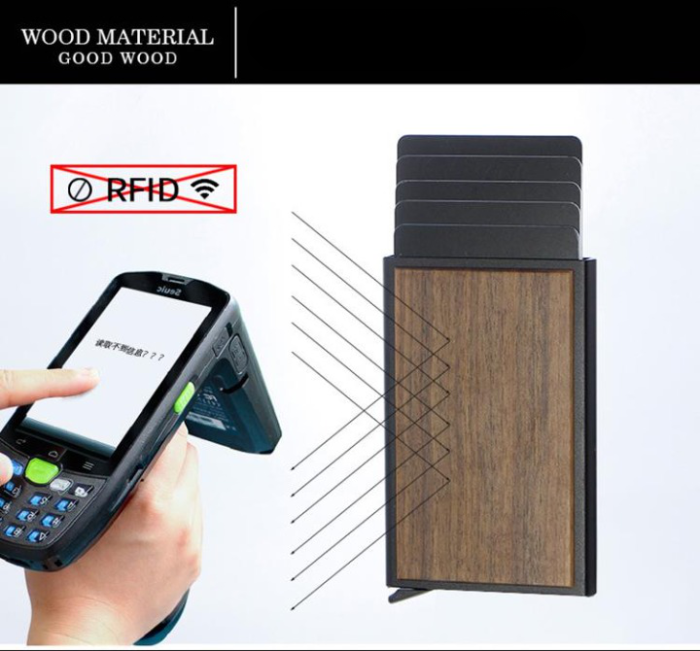 A-One Brand - RFID Blocking Credit Card Pop-up Korthållare - Mörkbrun