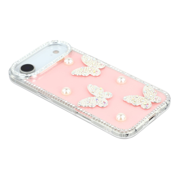 A-One Brand - iPhone Air Mobilskal Rhinestone Edge Pearl Butterfly