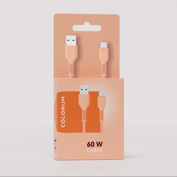Colorum - Colorum USB-A till USB-C Kabel 1.8m 3A - Peach