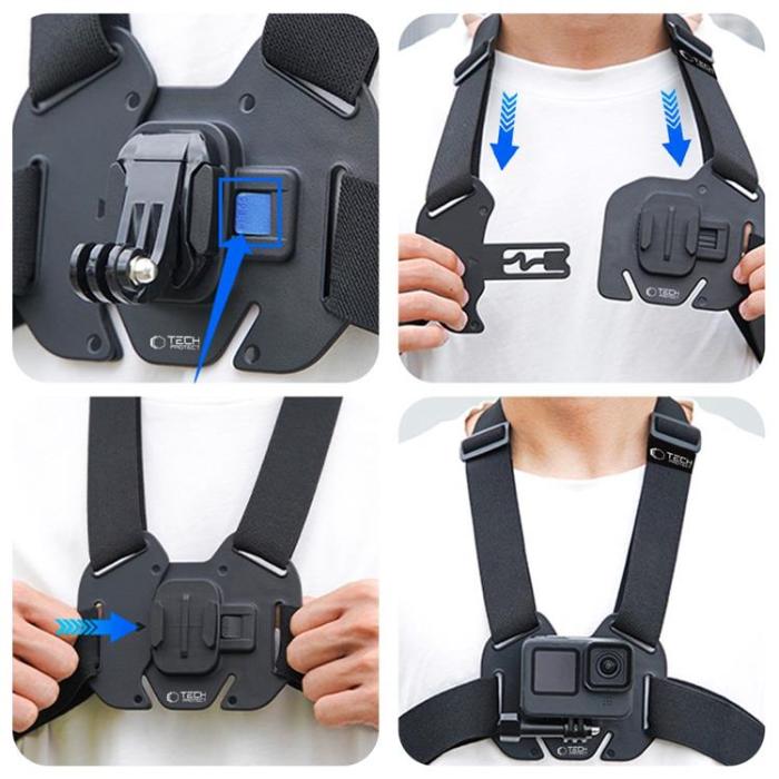Tech-Protect - Tech-Protect Bröstfäste GoPro/DJI - Svart